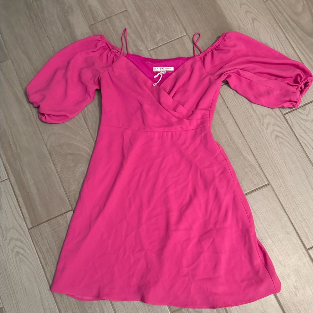 Trina Turk pink puff sleeves mini dress‎ - Picture 3 of 11
